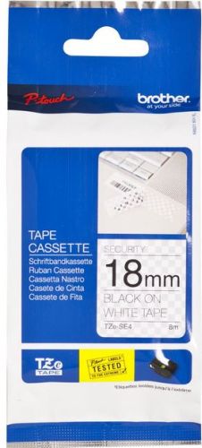 Taśma do drukarki etykiet Brother TZeSE4 18 mm Czarne na Białym - obrazek 3