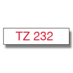 Taśma do drukarki etykiet Brother TZe232 12mm Czerwony na Białym