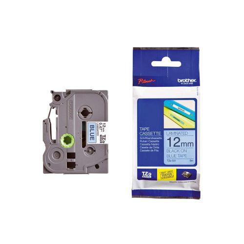Taśma do drukarki etykiet Brother TZE531 12mm Czarne na Niebieskim - obrazek 4