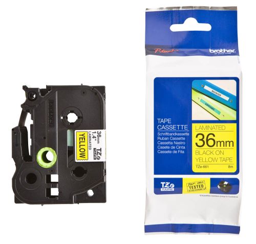 Taśma do drukarki etykiet Brother TZE661 36mm Czarny na Żółtym - obrazek 4