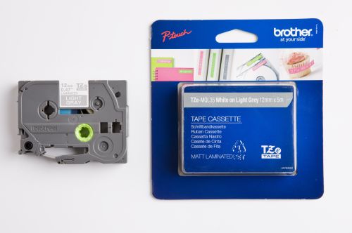 Taśma do drukarki etykiet Brother TZEMQL35 12mm Biały na Zielonym - obrazek 2