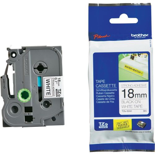 Taśma do drukarki etykiet Brother TZES241 18mm Czarny na Białym - obrazek 2
