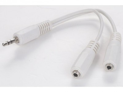 Kabel Audio Mini Jack Stereo męski na 2 x żeński mini Jack rozgałęźnik 0.1 m Gembird