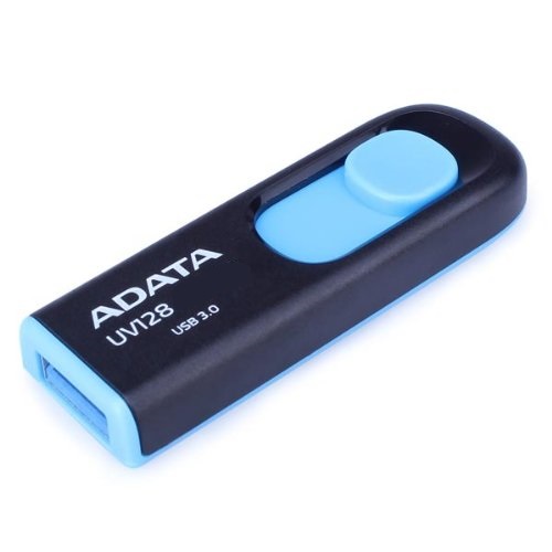 Flashdrive 64GB USB 3.0 Adata DashDrive UV128 Czarno-niebieski - obrazek 2