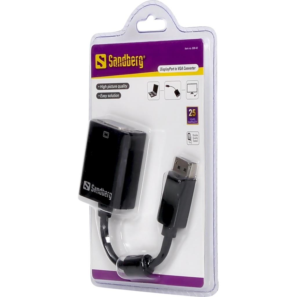 Adapter DisplayPort męski na VGA żeński Sandberg - obrazek 2