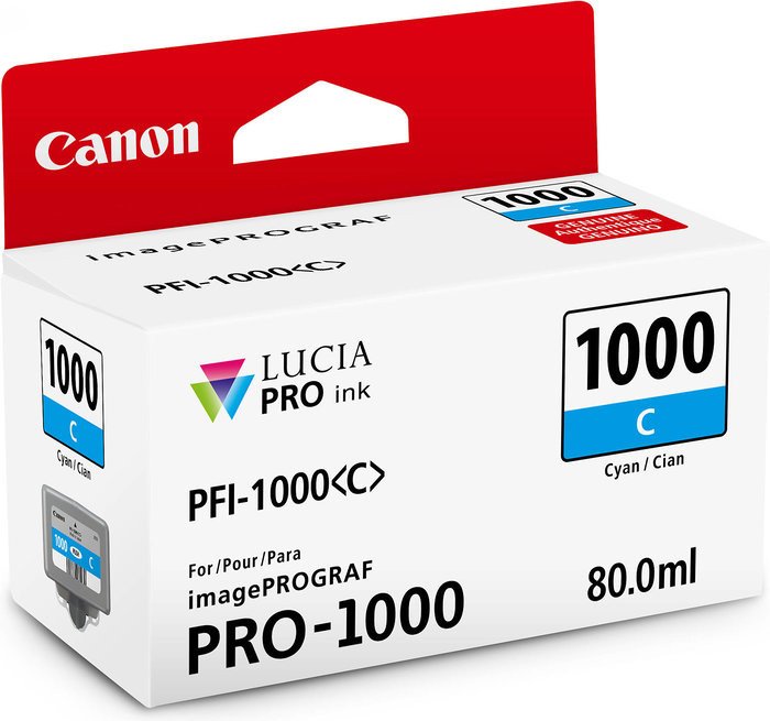 Tusz Canon PFI-1000 Cyan 80 ml. 5025 str.