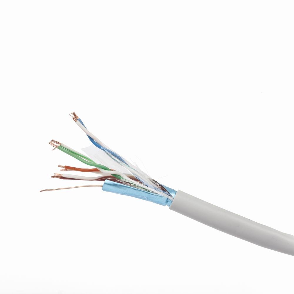 Kabel sieciowy FTP skrętka, Drut 305 m kat. 5E CU Szary Gembird