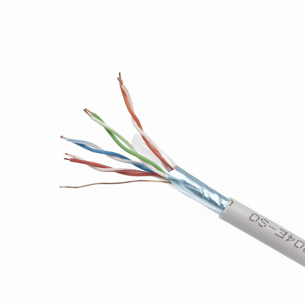 Kabel sieciowy FTP skrętka, Drut 305 m kat. 5E CCA Szary Gembird