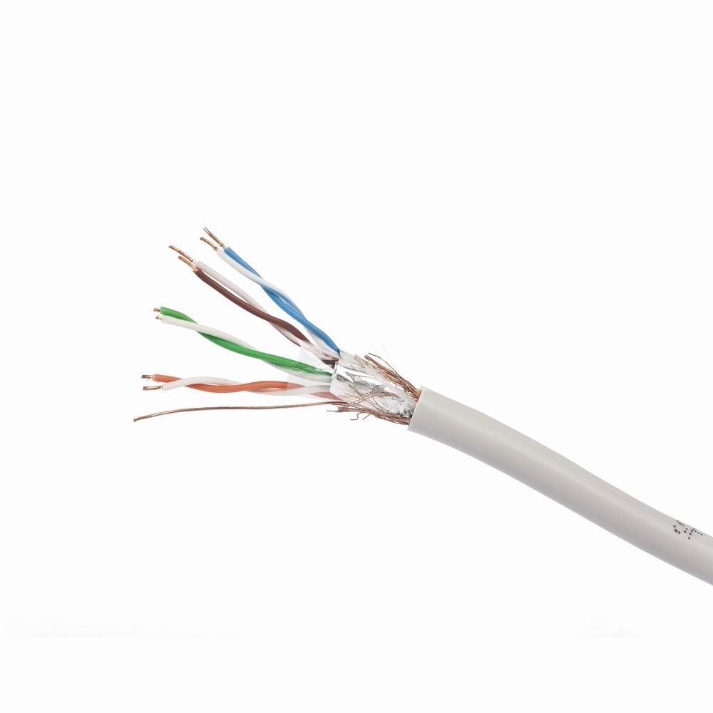 Kabel sieciowy FTP skrętka, Drut 100 m kat. 5E CCA Szary Gembird