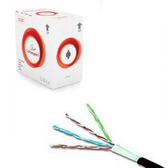 Kabel sieciowy UTP skrętka, Drut 100 m kat. 5E CCA Szary Gembird