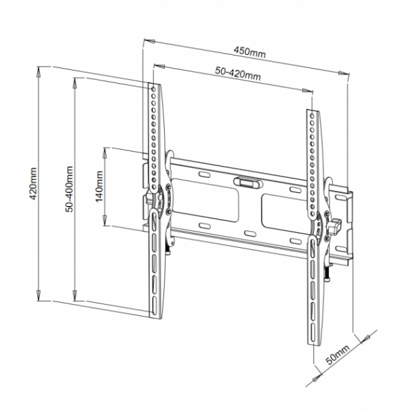 Uchwyt do mocowania LCD 23" - 55" - 60kg Ścienny Slim; uchylny Techly - obrazek 2