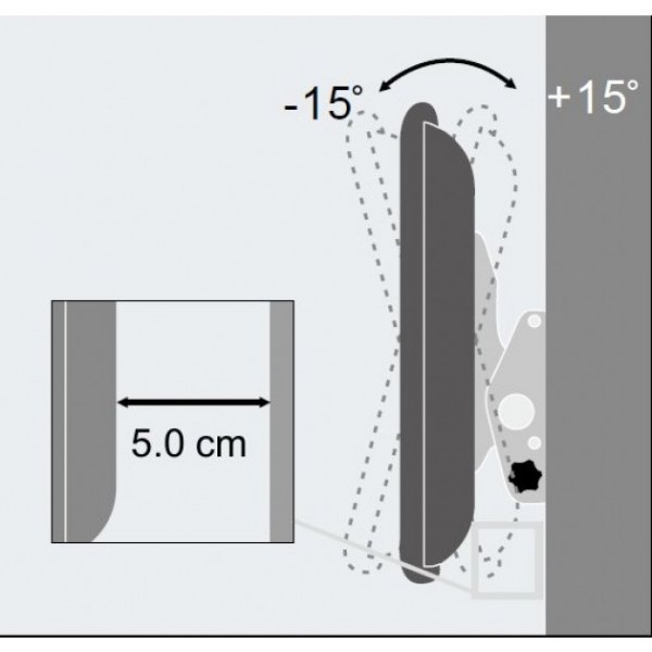 Uchwyt do mocowania LCD 23" - 55" - 60kg Ścienny Slim; uchylny Techly - obrazek 4