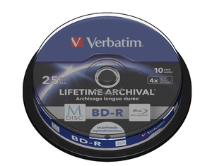 BD-R BluRay x4 25GB Verbatim M-Disc Cake *10 Printable