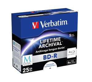 BD-R BluRay x4 25GB Verbatim M-Disc Jewel Case *5 Inkjet Printable - obrazek 2