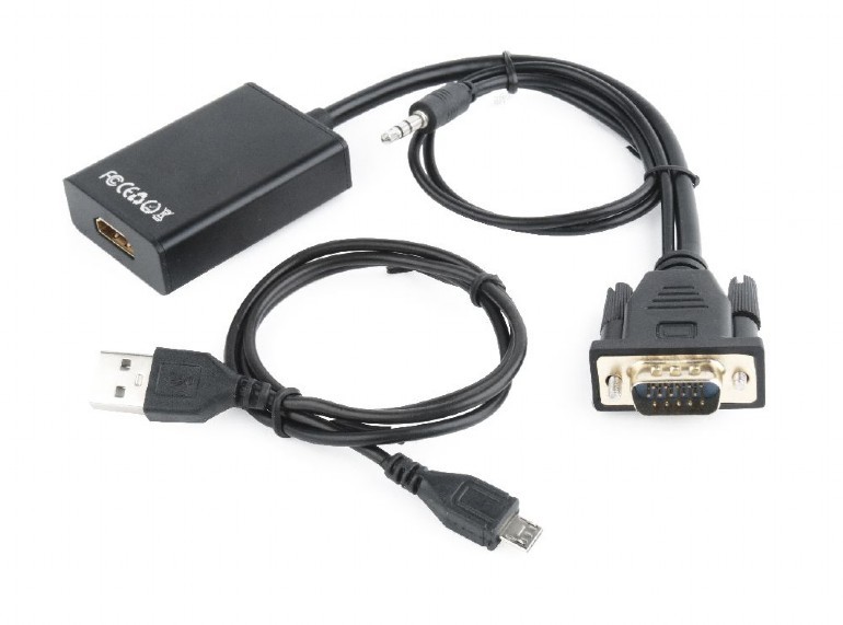 Adapter VGA męski do HDMI żeński z Audio Gembird - obrazek 2