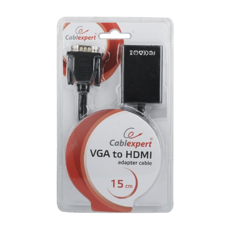 Adapter VGA męski do HDMI żeński z Audio Gembird - obrazek 3