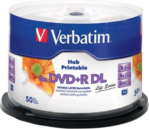 DVD+R VERBATIM 8,5GB x8 DoubleLayer Cake* 50 Printable
