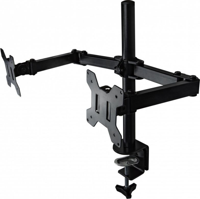 Uchwyt do mocowania LCD 10" - 27" - 8 Kg - 2 monitory - Biurkowy; obrotowy; dwuramienny TB
