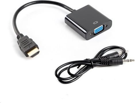 Adapter HDMI męski na VGA żeński + Audio Lanberg