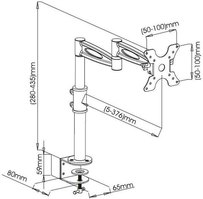 Uchwyt do mocowania LCD 13" - 27" - 6 Kg Biurkowy uchylny; obrotowy Techly - obrazek 2