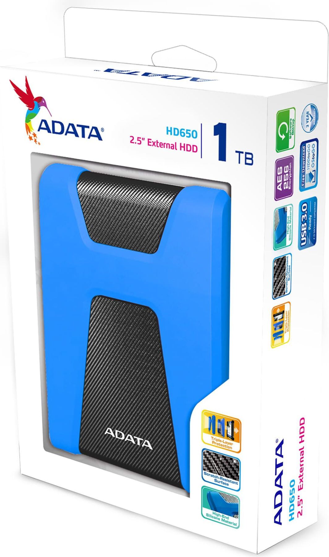 HDD USB 3.0 2TB Adata HD650 Niebieski - obrazek 2