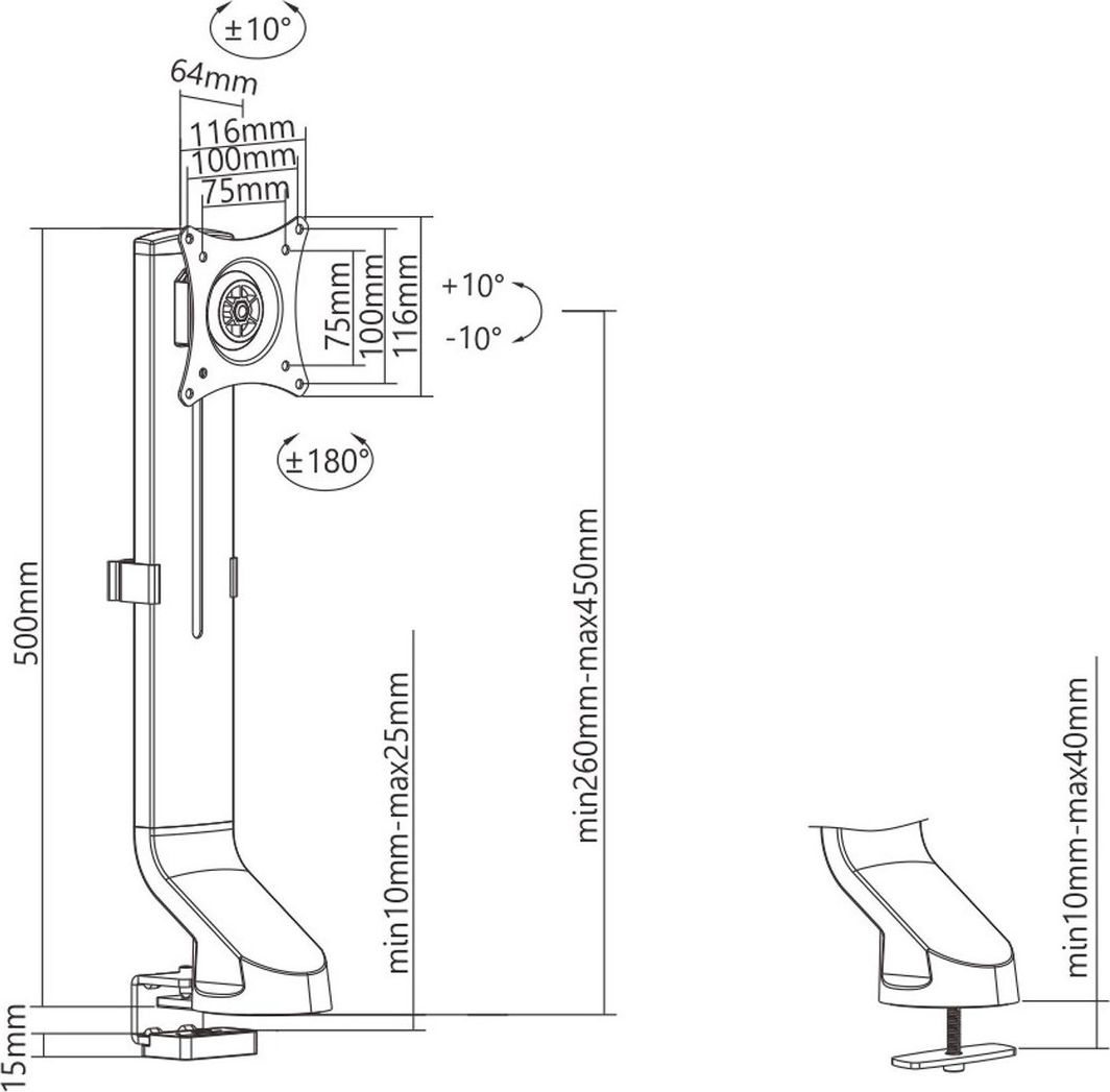 Uchwyt do mocowania LCD 17" - 32" - 8 kg Biurkowy Maclean - obrazek 3