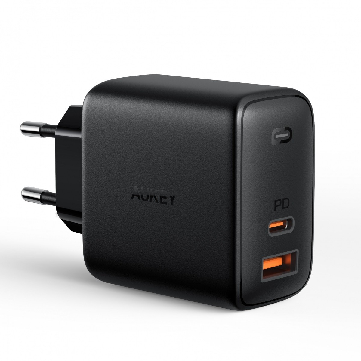 Ładowarka sieciowa USB GaN 65W 1 x USB Type-C + USB A PD Aukey Czarna