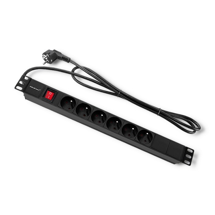 Listwa zasilająca Qoltec do Rack 19'' 1U 6 x French 2.0 m - obrazek 2