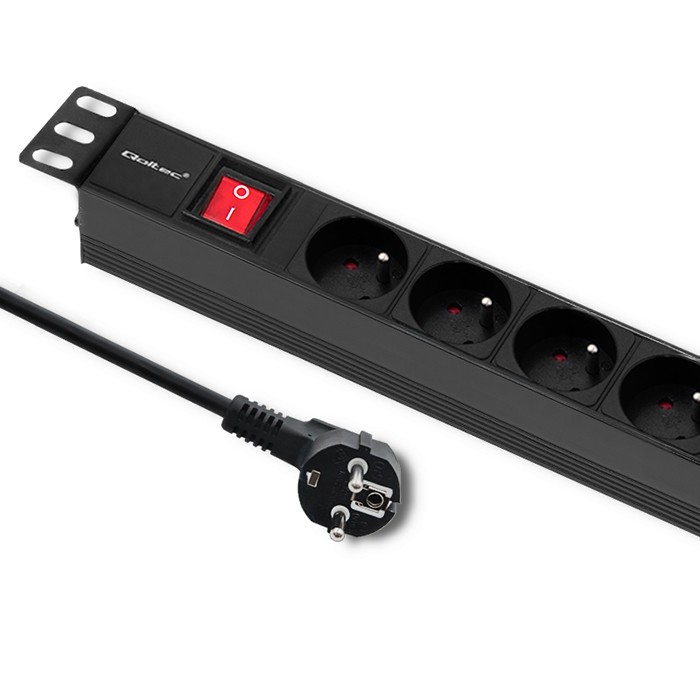 Listwa zasilająca Qoltec do Rack 19'' 1U 6 x French 2.0 m - obrazek 3