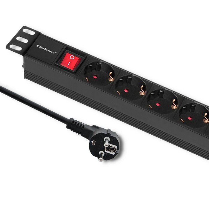 Listwa zasilająca Qoltec do Rack 19'' 1U 8 x SCHUKO 2.0 m - obrazek 3