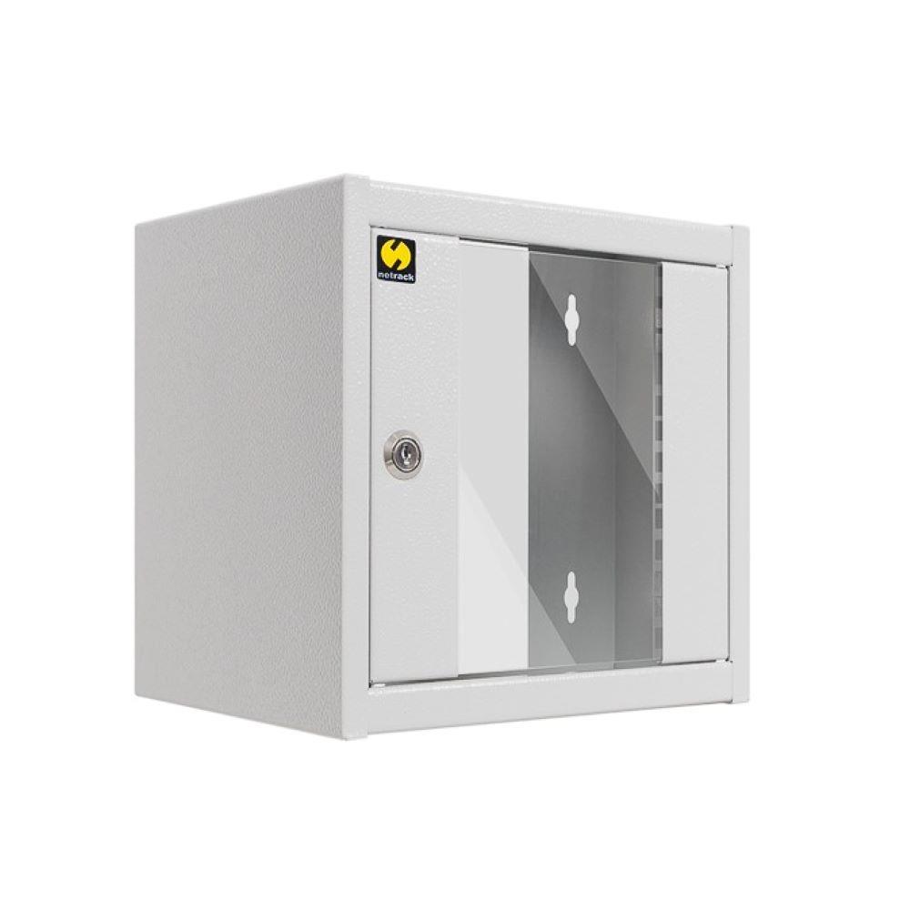 Szafa wisząca rack 10" 4,5U 300x315mm szara (drzwi przednie szklane) Netrack