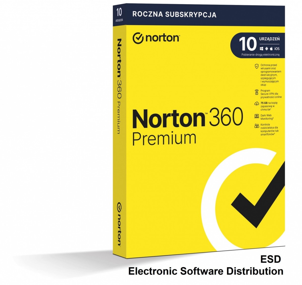 Norton 360 Premium 75GB PL 1 Użytkownik 10 Urządzeń 1 Rok - Licencja elektroniczna ESD