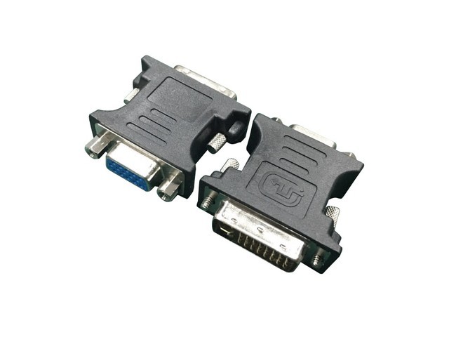Adapter DVI-I męski na VGA żeński Czarny