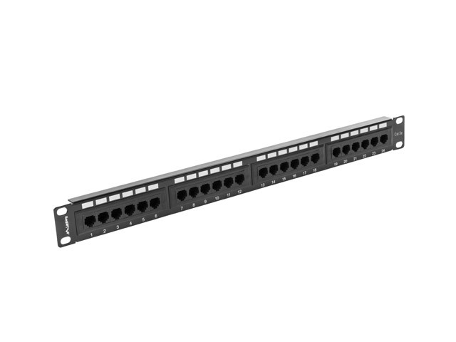Patchpanel 19" 1U 24 porty kat. 5e Czarny Lanberg - obrazek 3