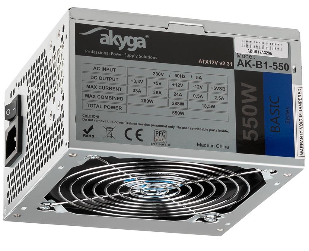 Zasilacz ATX   550W  Akyga Basic
