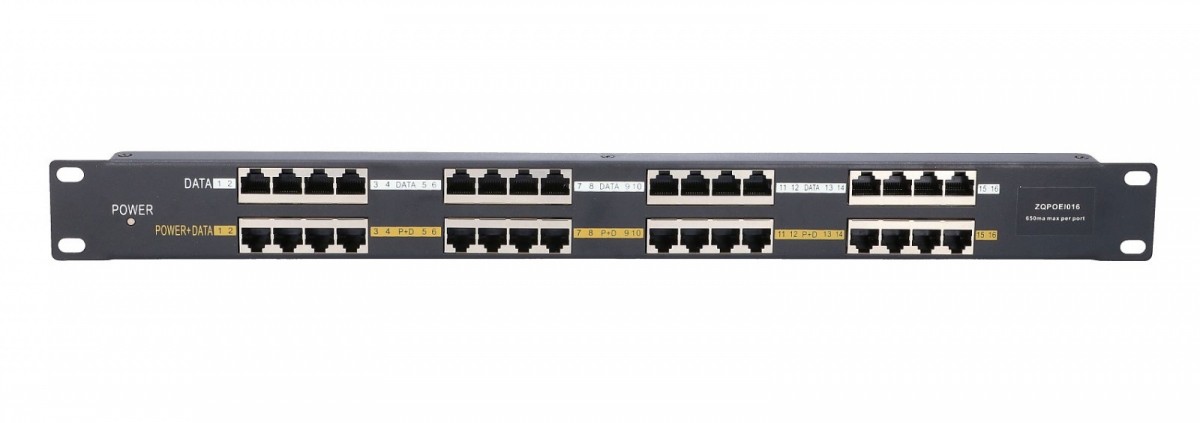 PoE Injector 16 x 100Mb/s RJ45 Extralink