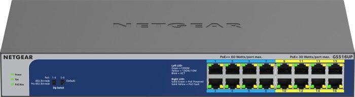 Switch Netgear GS516PP 8xGE PoE + 8xGE PoE++