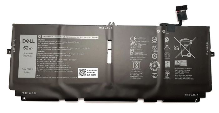 Bateria do laptopa Dell 52WHR, 4 Cell, Lithium Ion