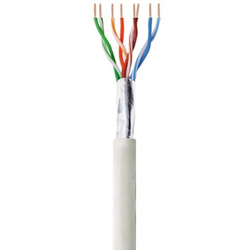 Kabel sieciowy FTP skrętka, Linka 305 m kat. 6 CU Szary Techly - obrazek 2