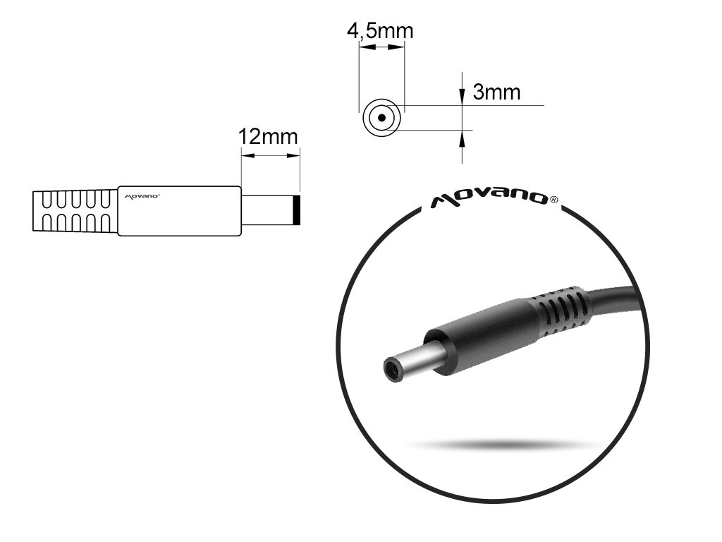 Zasilacz samochodowy do laptopa Dell 19.5V 90W 4,5x3,0mm - obrazek 2