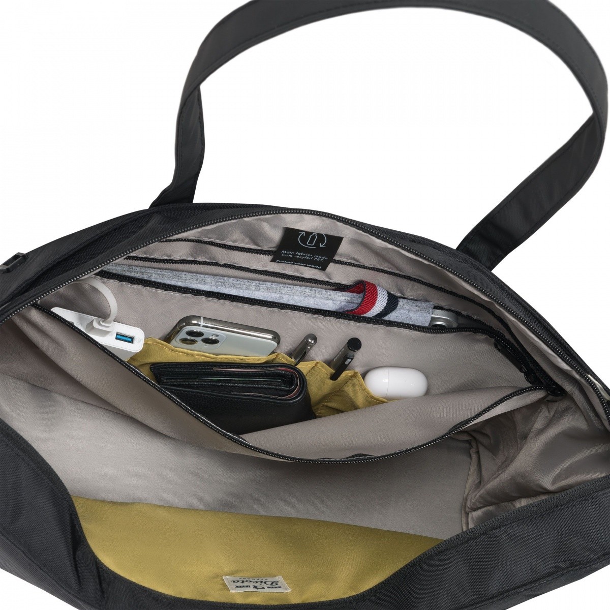 Torba na laptopa Dicota Shopper Eco Motion 13 - 14.1" Czarna - obrazek 5