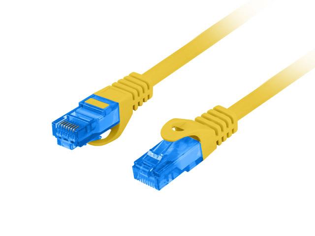 Kabel RJ45/RJ45 0.25 m Patchcord Kategoria 6a Żółty Lanberg S/FTP