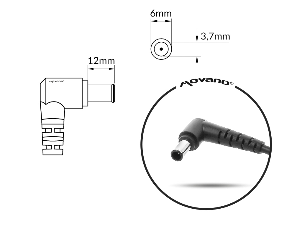Zasilacz sieciowy do laptopa Asus 20V 280W 6,0x3,7mm - obrazek 2