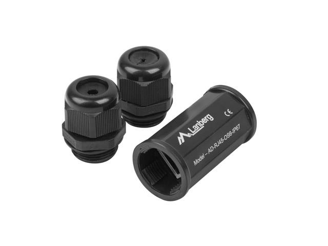 Adapter sieciowy łącznik RJ45/RJ45 kat.6 ekranowany wodoodporny IP67 Lanberg