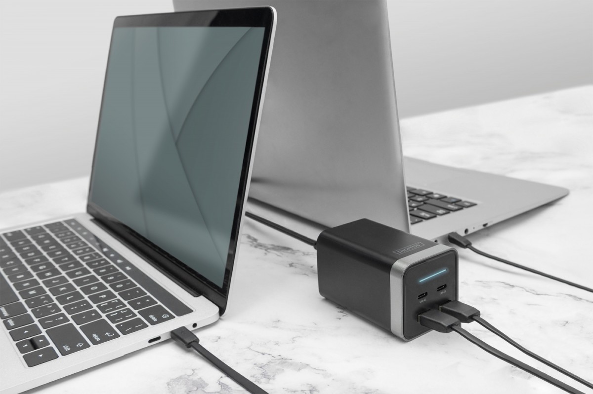 Ładowarka sieciowa USB GaN 150W 2 x USB Type-C + 2 x USB A PD Digitus Czarna - obrazek 3