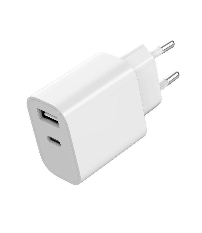 Ładowarka sieciowa USB 12W 1 x USB Type-C + 1 x USB A Gembird Biała - obrazek 2
