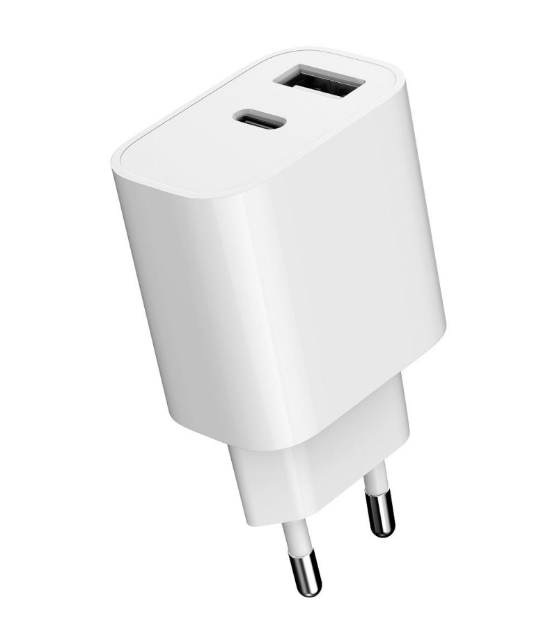 Ładowarka sieciowa USB 12W 1 x USB Type-C + 1 x USB A Gembird Biała - obrazek 4