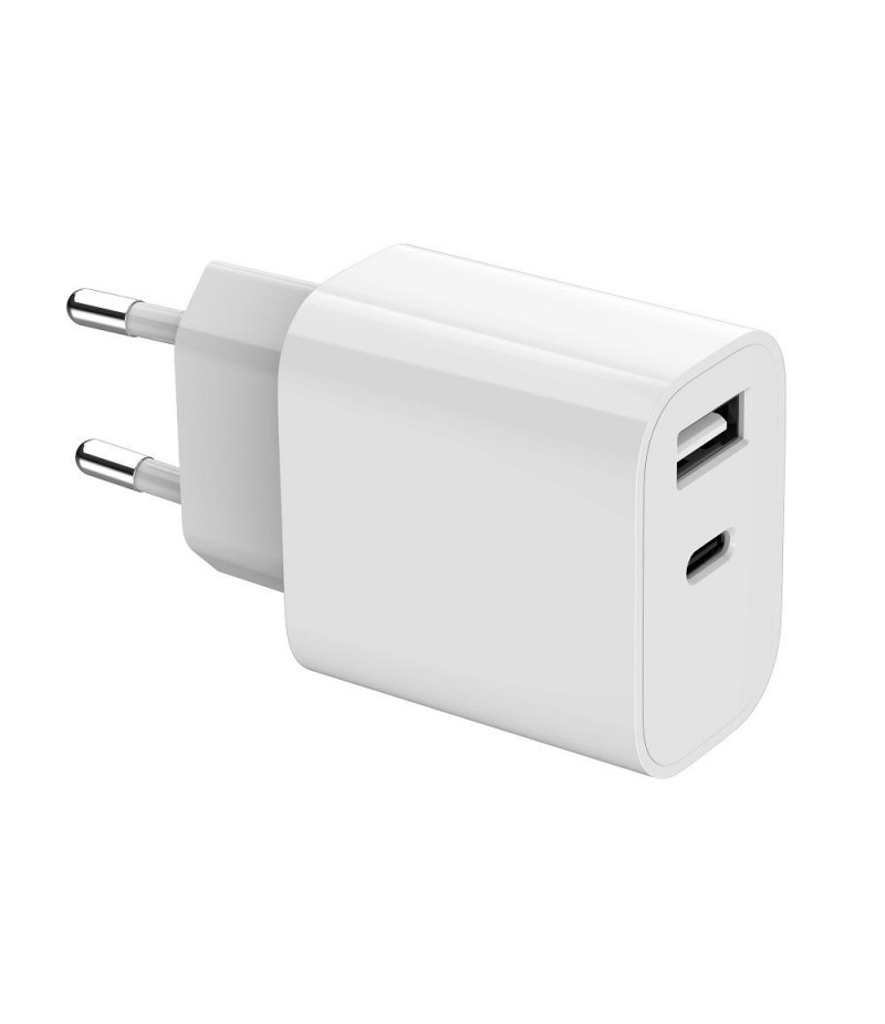 Ładowarka sieciowa USB 12W 1 x USB Type-C + 1 x USB A Gembird Biała - obrazek 3
