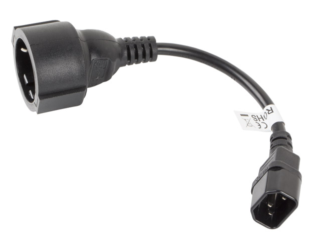 Adapter zasilania IEC 320 C14 na Schuko 0.20m Lanberg - obrazek 3