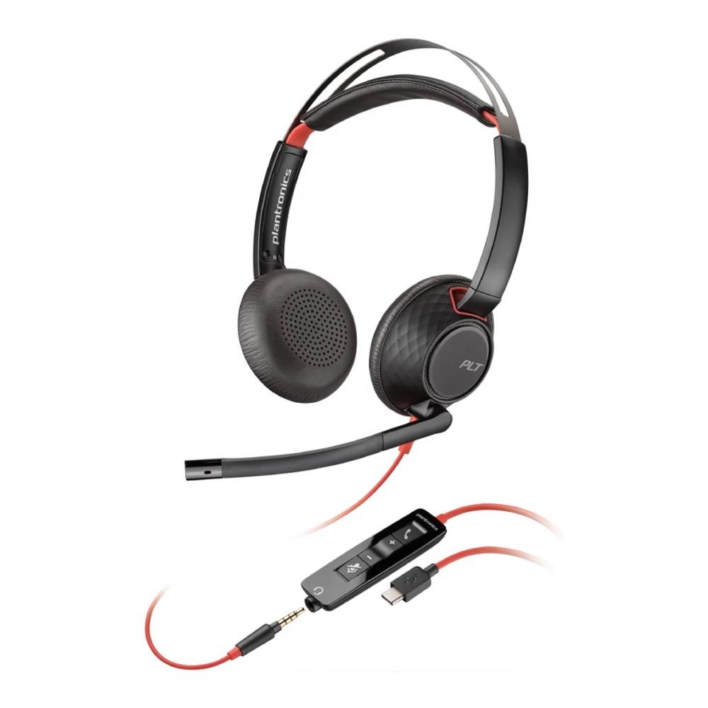 Słuchawki Poly Blackwire 5220 USB-C + 3,5mm jack + USB-C/A Adapter